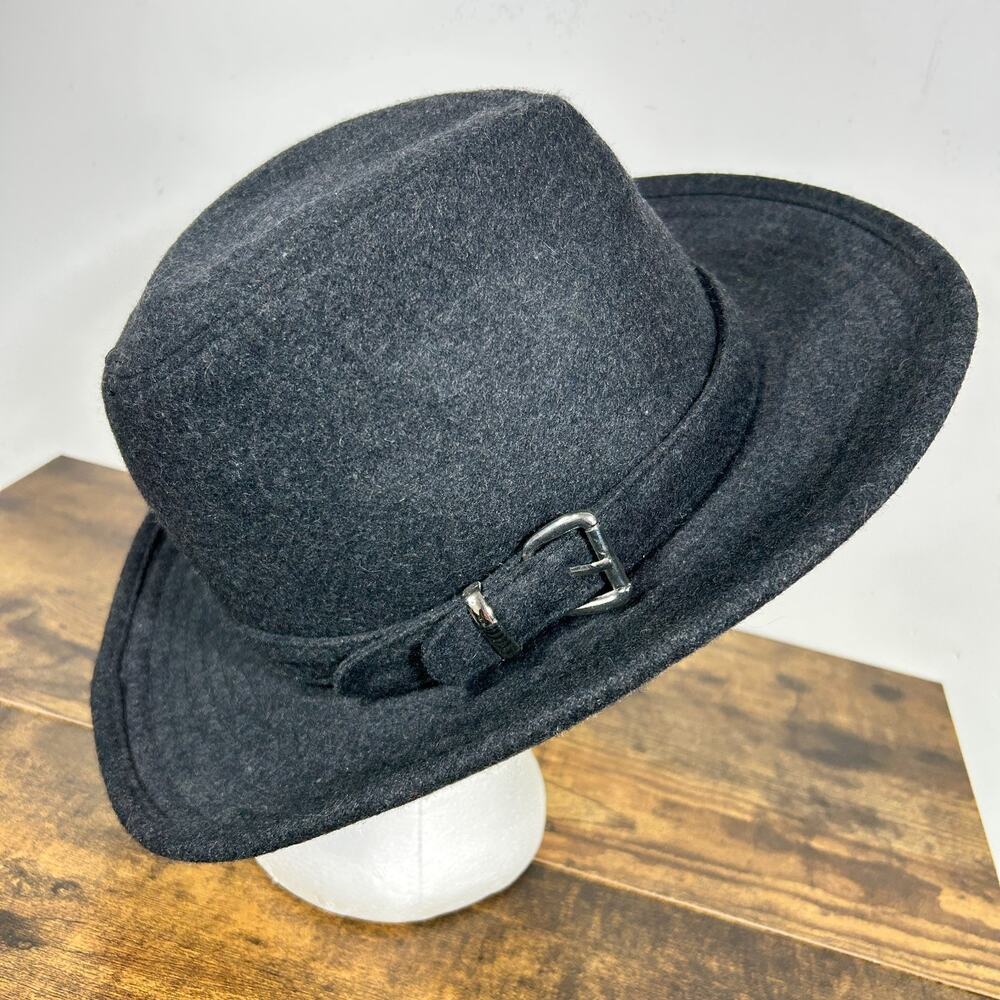 Fedora Hat Wool Blend 3" Wide Brim Womens 7 1/8